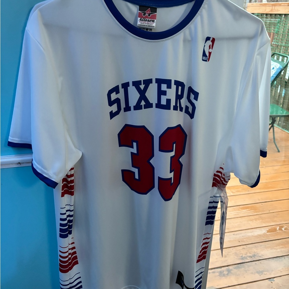 Philadelphia 76ers Jersey with tags brand new size large by Alleson #33 NBA